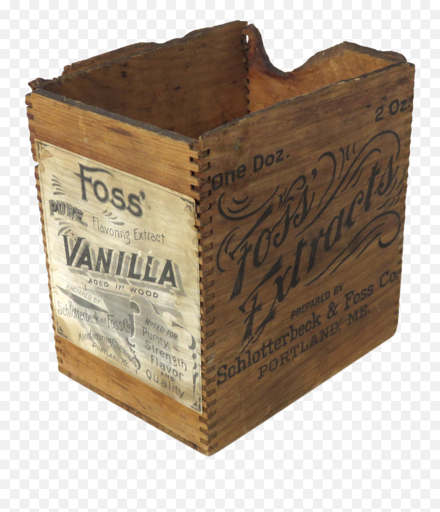 1900s Primitive Vanilla Extract Wood Shipping Crate - Plywood Png,Vanilla Extract Png