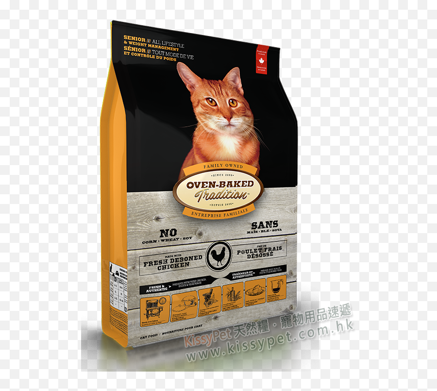 Oven - Baked Tradition Dry Cat Food Senior U0026 Weight Management Formula 25lbs 5lbs 10lbs Alimento Oven Baked Perro Png,Cat Ears Transparent