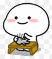 Lil Bean Table Whatsapp Stickers - Cloud Bean Png