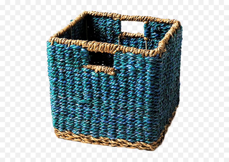 Seagrass Jute Basket Blue Square - Laundry Basket Png,Blue Square Png