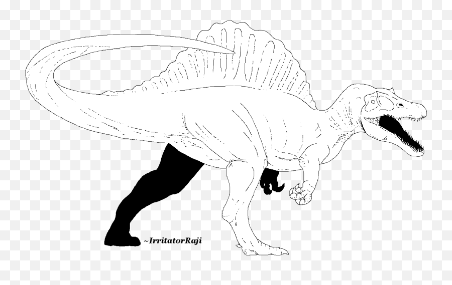 Download Banner Library Jp Spinosaurus Line Art - Theropods Png,Spinosaurus Png