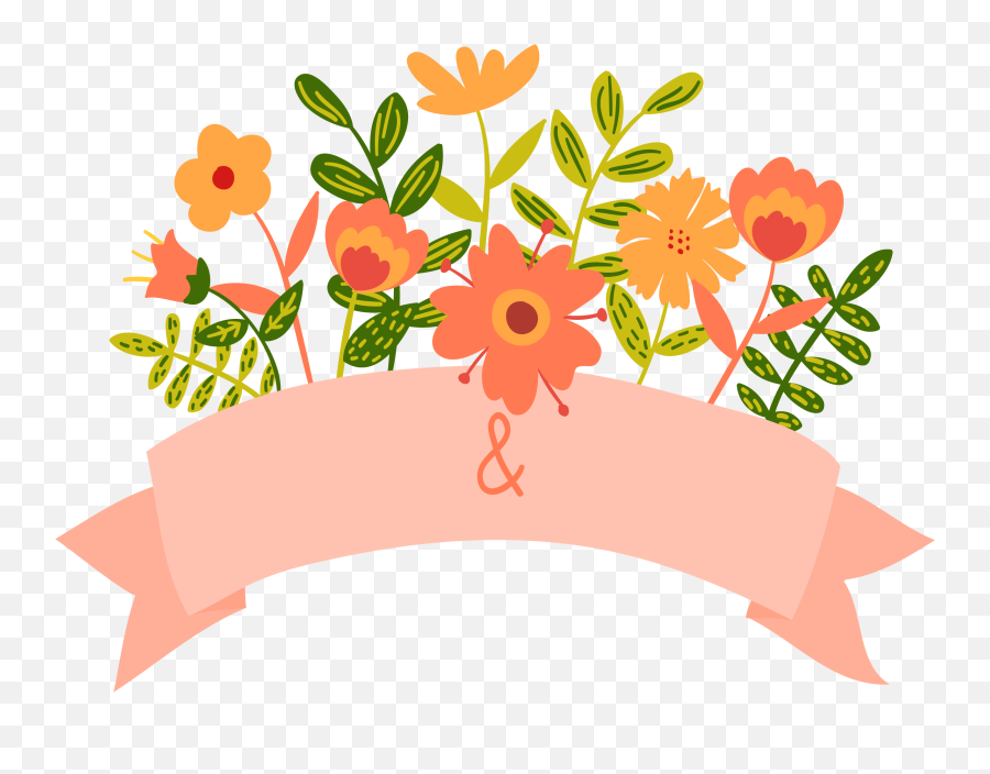 Download Cartoon Floral Wedding Invitation Transprent Free - Banner Floral Png,Wedding Invitation Png