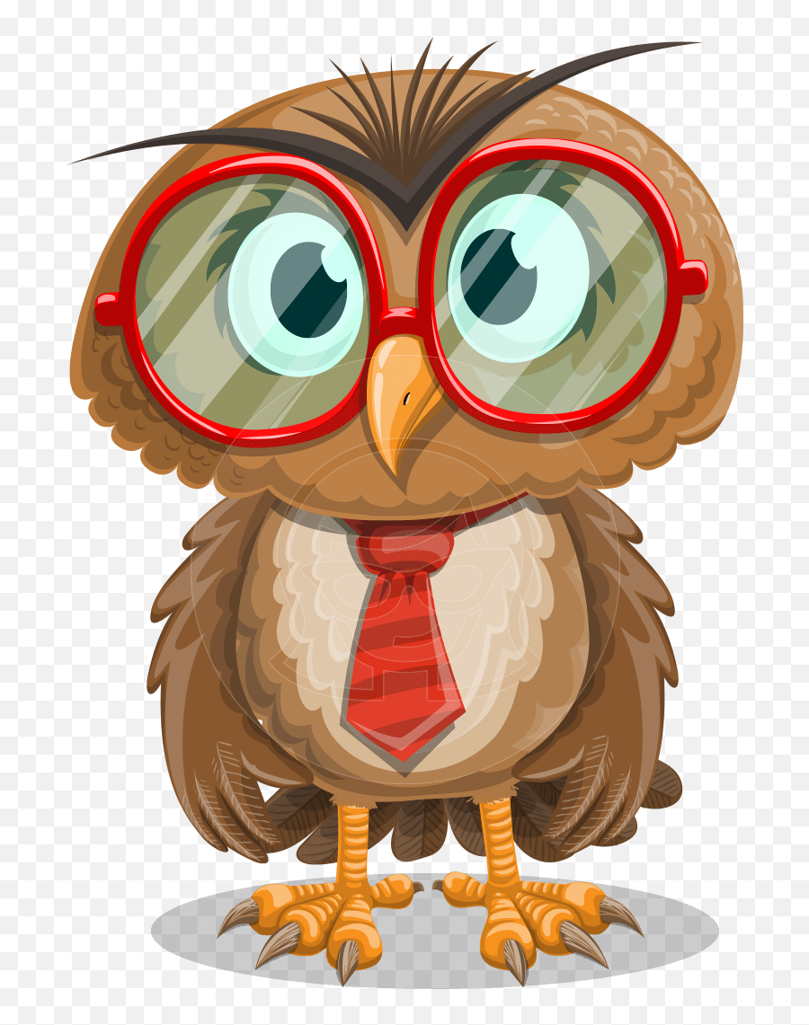 owl wearing glasses clipart