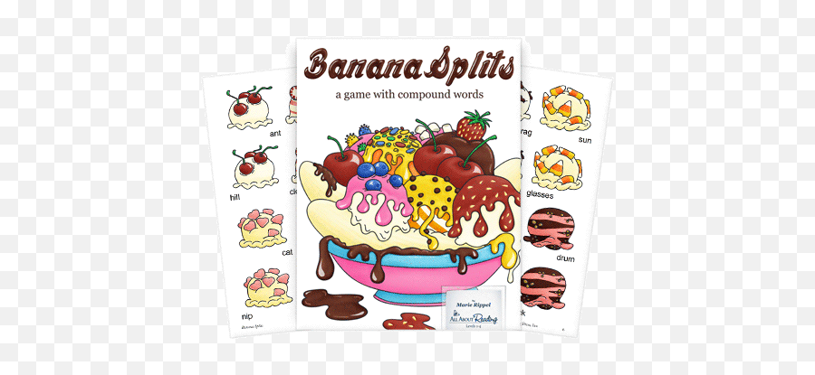 Free Printable Banana Splits Compound Word Game - Homeschool Compound Word Banana Split Png,Banana Split Png