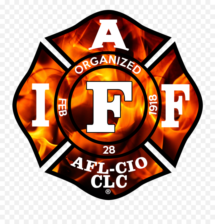 Burning Flames - Reflective Iaff Decal 4 U2014 Union Fire Store Png,Red Flames Png