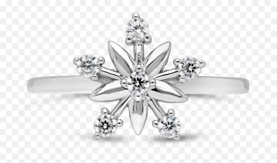 Silver Snowflake Design Cubic Zirconia Ring - Nwj Solid Png,Silver Snowflake Png
