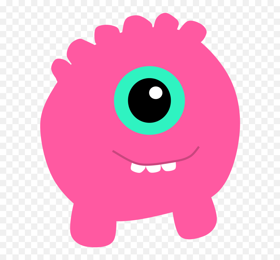 Pink Monster Clip Art - Monster Cute One Eyed Monsters Png,Monster Teeth Png