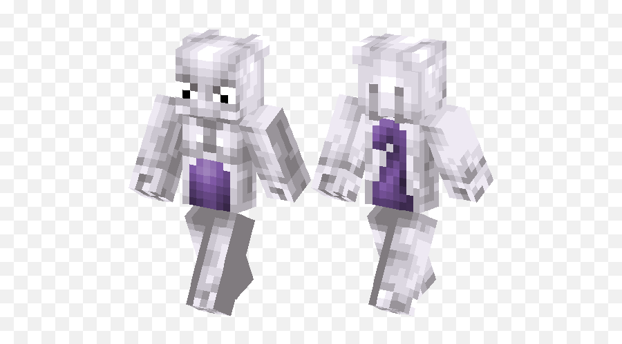 Mewtwo From The Pokemon Series Minecraft Skin Hub - Minecraft Pe Pokemon Skins Download Png,Mewtwo Transparent