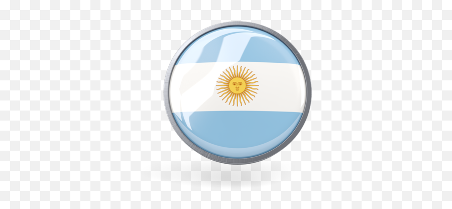 Metal Framed Round Icon Illustration Of Flag Argentina - Vertical Png,Country Icon