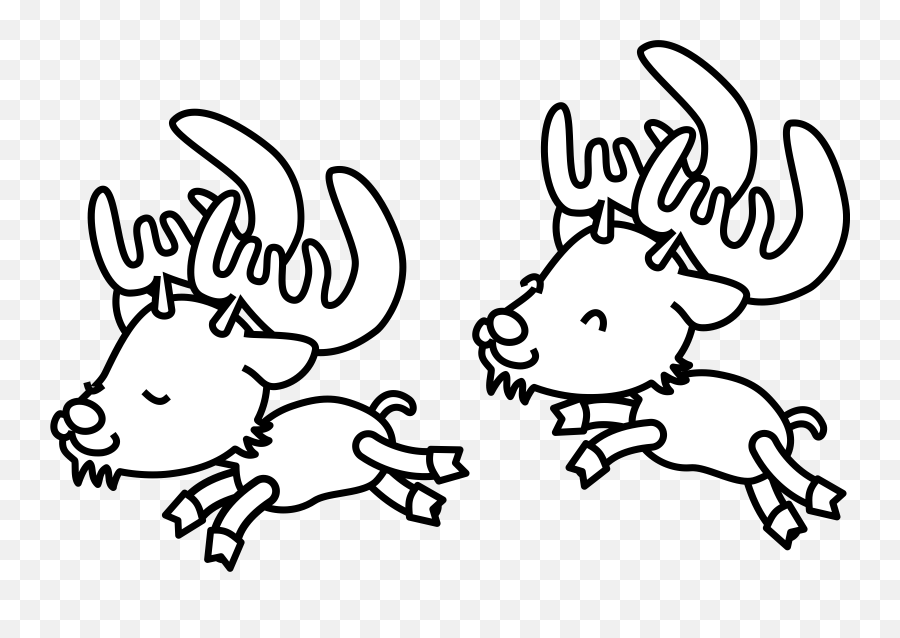 Black And White Reindeer Clipart - Reindeers Black And White Png,Reindeer Clipart Png