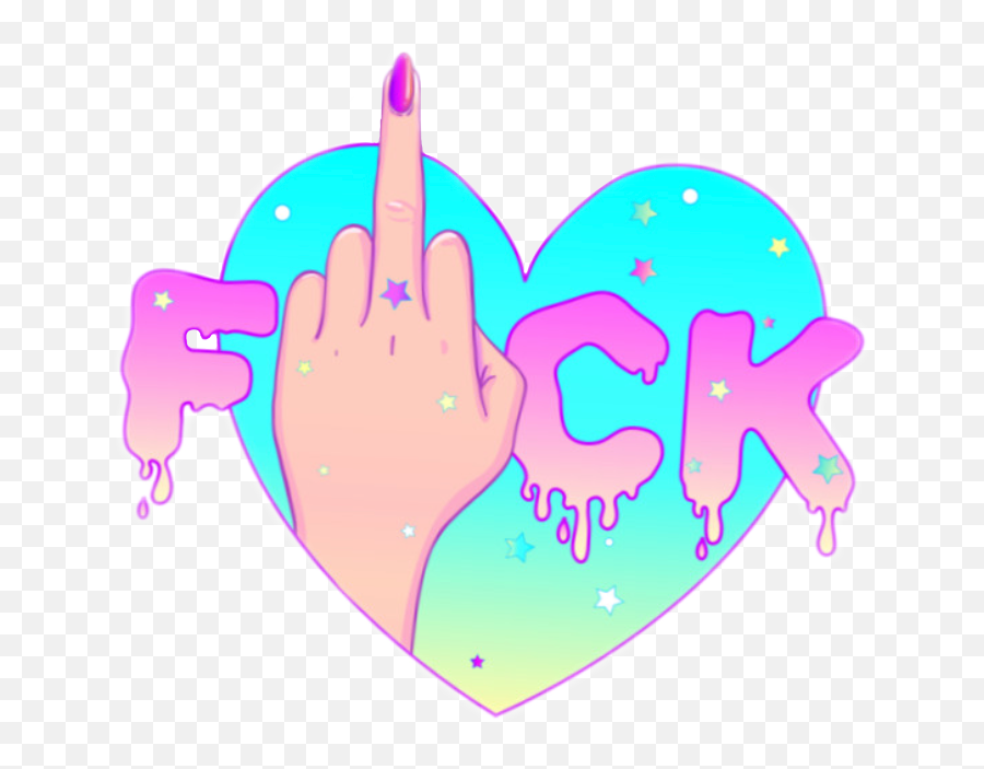 Fuck Pastel Goth Pastelgoth Grunge - Female Middle Finger Clipart Png,Pastel Goth Png