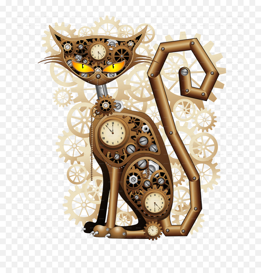 Steampunk Coloring Book 1 2 Png Image - Steampunk Cat,Steampunk Png
