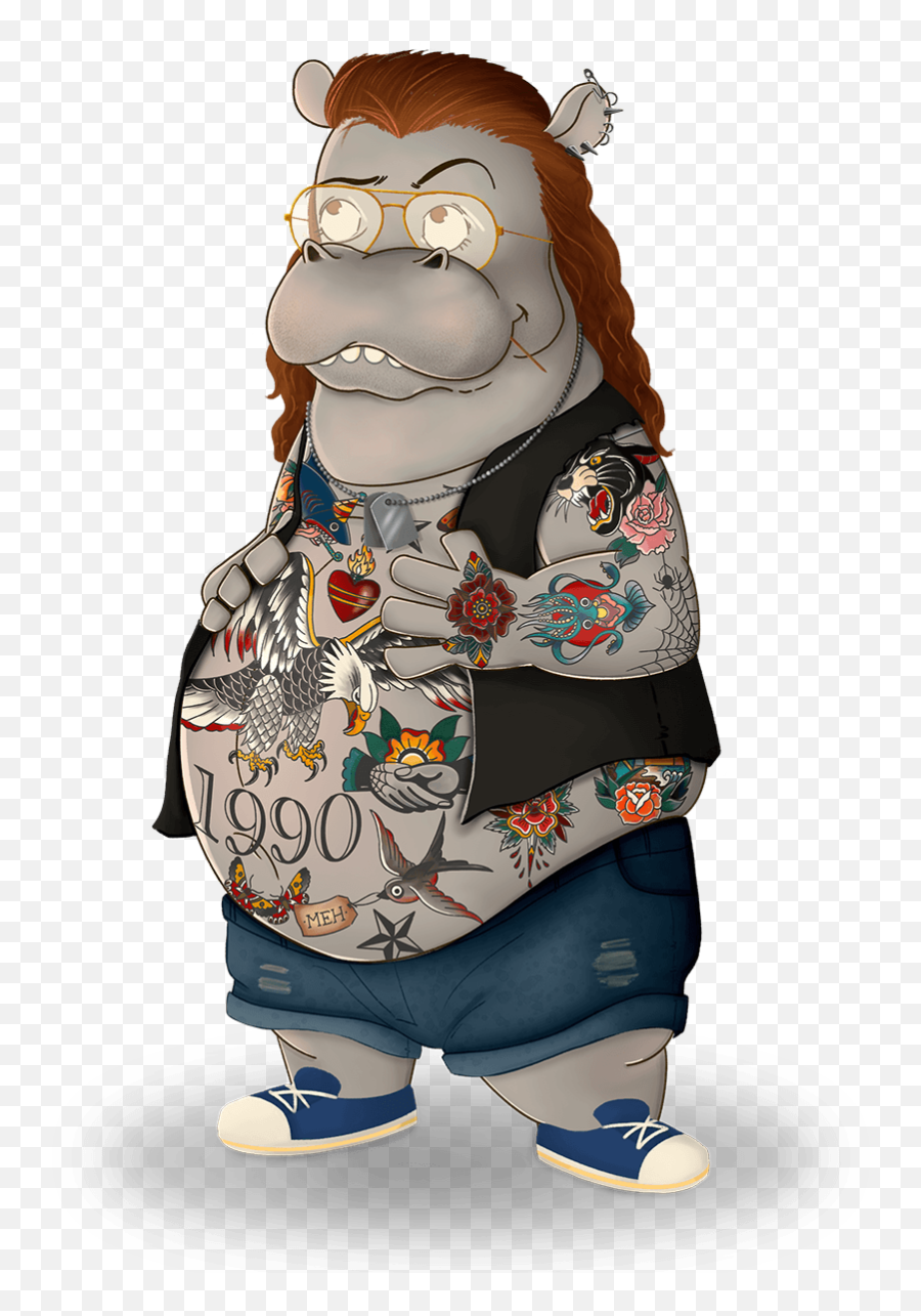 The Hippos - Fictional Character Png,Hillbilly Icon