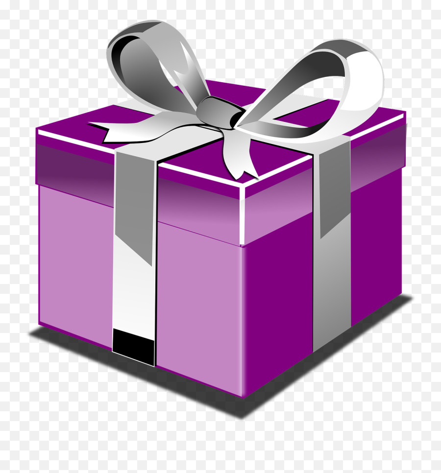 Box Present Purple - Free Vector Graphic On Pixabay Birthday Present Transparent Background Png,Present Png