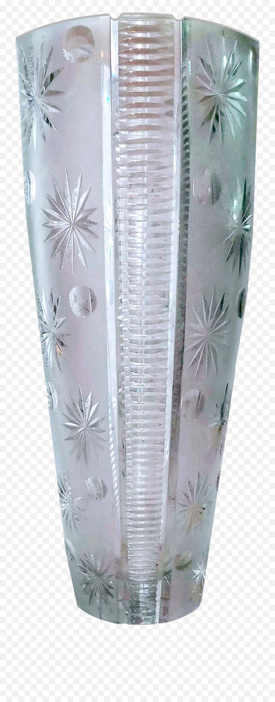 1960s Monumental Bohemian Full Lead Crystal Starburst Astro Cut Floor Vase - Vase Png,Starburst Transparent Background