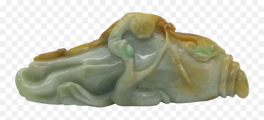 Quality Carved Jade Pendant Kid Catching Fish With Luyi Net - Stone Carving Png,Skull Kid Png