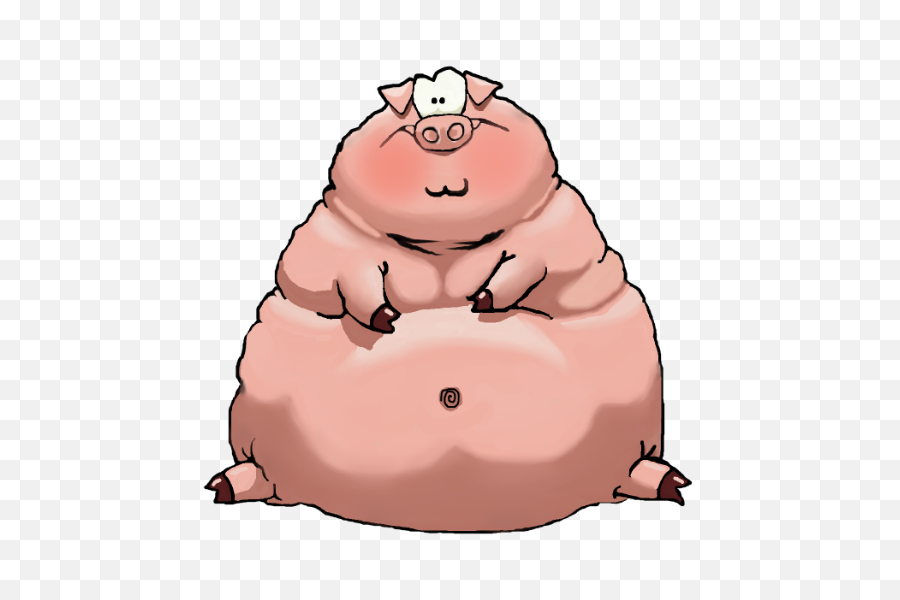 Download Porker Pig - Fat Pig Cartoon Png Image With No Fat Cartoon Pig,Cartoon Pig Png