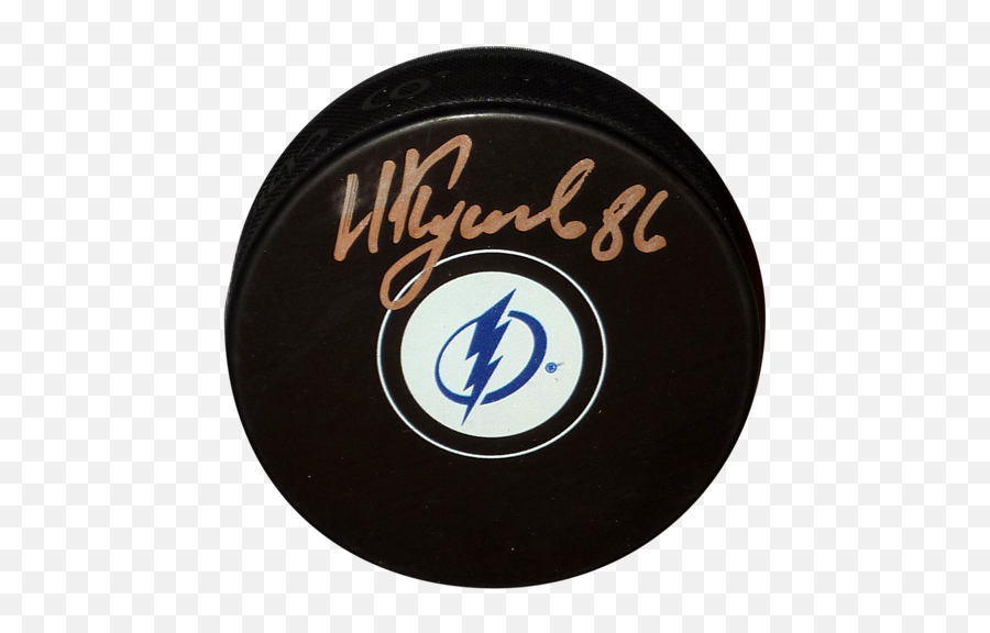 Nikita Kucherov Autographed Tampa Bay Lightning Logo Hockey Puck - Tampa Bay Lightning New Png,Tampa Bay Lightning Logo Png