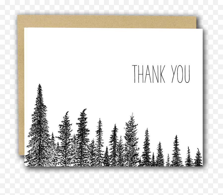 Thank You Trees Letterpress Card U2013 Drawn To Ecology - Thank You Card Trees Png,Thank You Png Images