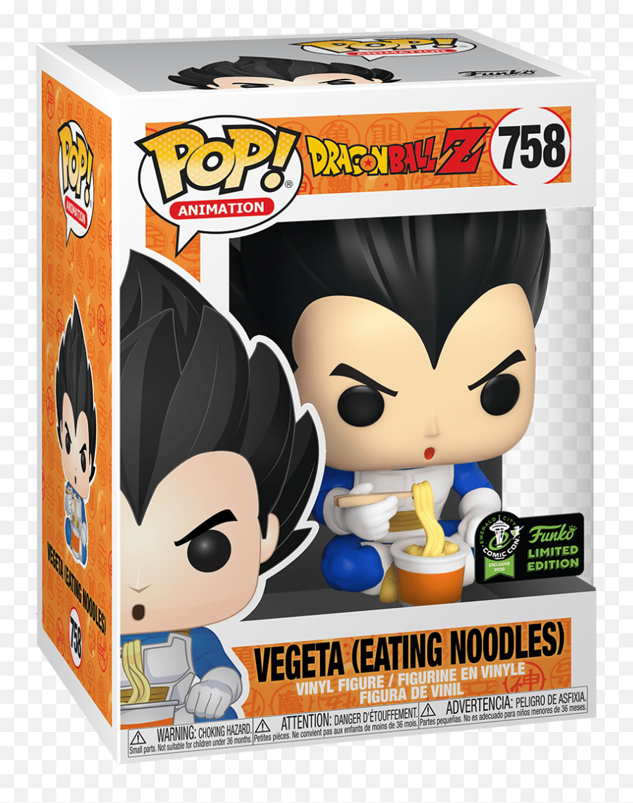 Dragon Ball Z - Vegeta Eating Noodles Pop Eccc 2020 Rs Shared Sticker Vegeta Eating Noodles Funko Pop Png,Dragon Balls Png