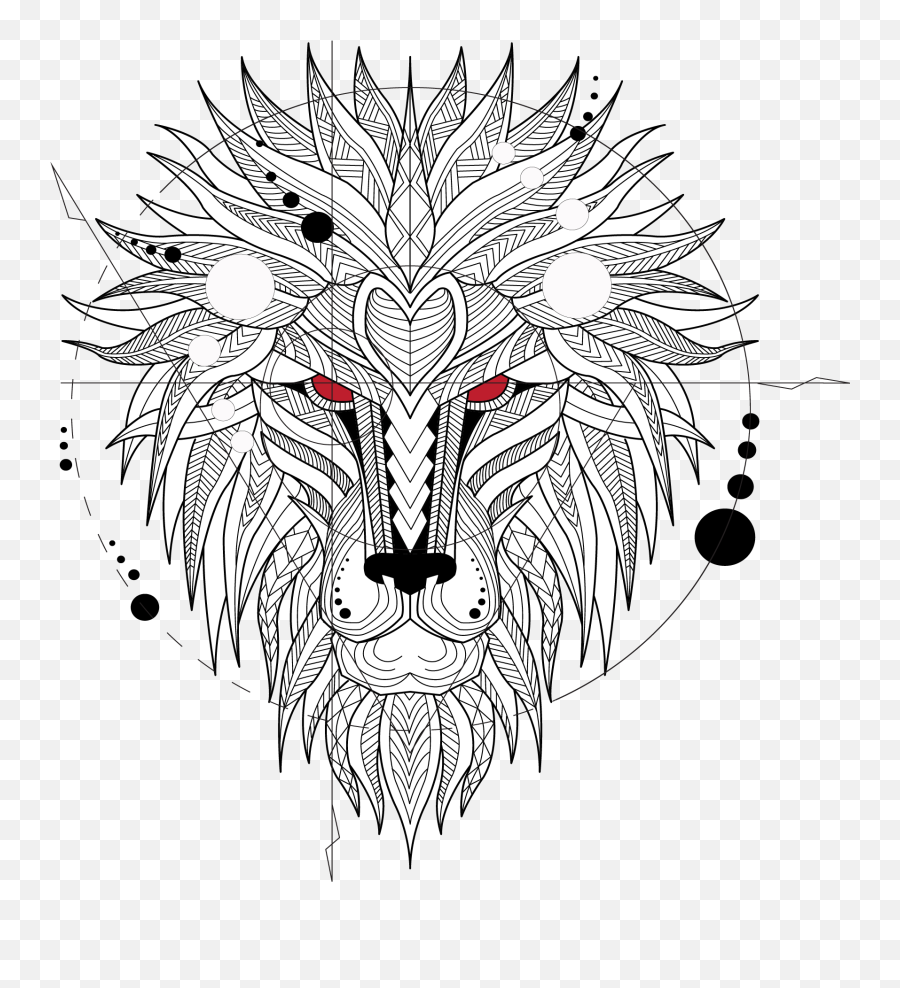 Tattoo Head Ferocious Totem T - Animal Mandala Art Designs Png,Face Tattoo  Png - free transparent png images 