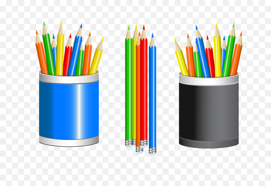 Colored Pencil Cup Drawing Clip Art - Transparent Pencil Cup Png,Pencil Clipart Transparent Background