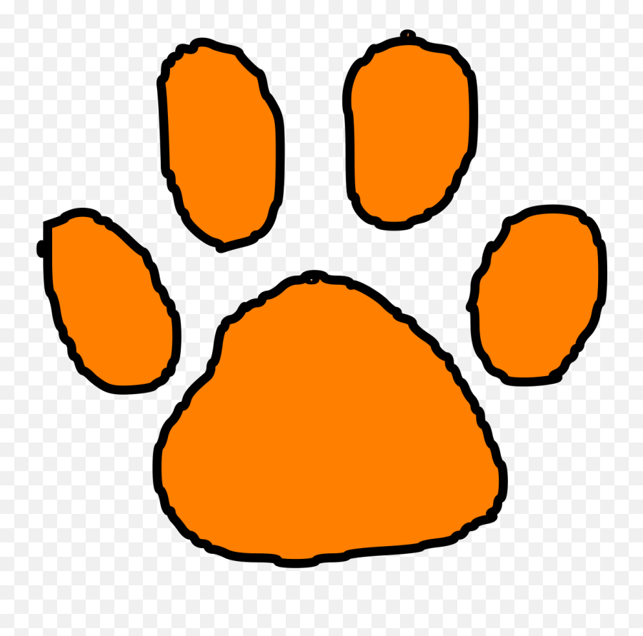 Tiger Paw With Black Outline Svg Vector - My Angel Has Paws Png,Tiger Paw Png