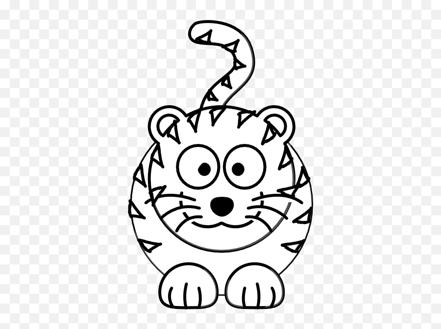 Cute Tiger Png Black And White U0026 Free - Drawing Book Pdf For Kid,White Tiger Png
