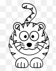 Cute Tiger Png Black And White U0026 Free - Drawing Book Pdf For Kid,White Tiger Png