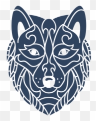 Mandala Wolf Head Blue - Transparent Png U0026 Svg Vector File Automotive Decal,Blue Wolf Logo