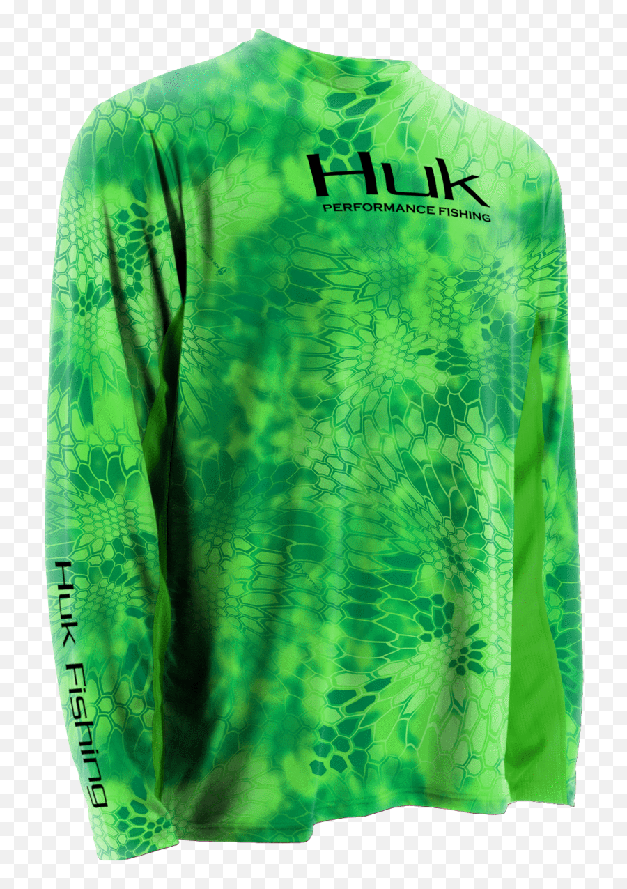 Huk Kryptek Solid Neon Green Ls Icon - Huk Green Fishing Shirts Png,Huk Icon