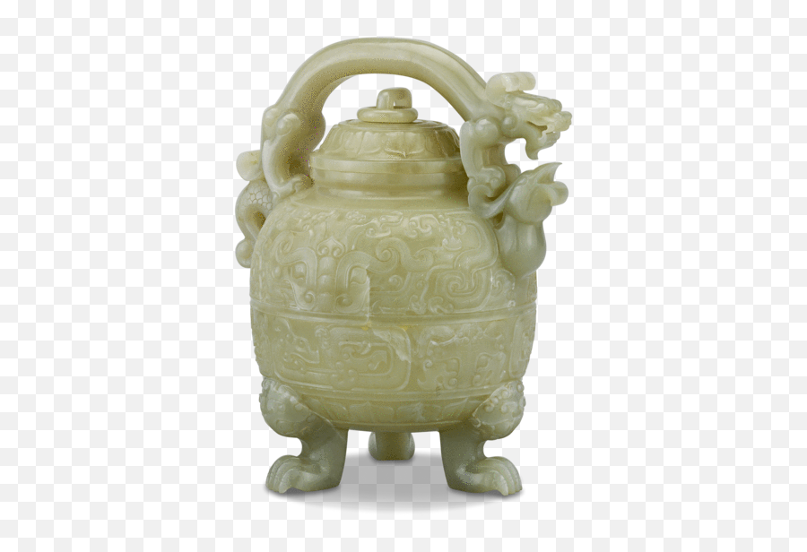 Chinese Dragon And Phoenix Celadon Jade Teapot - Ceramic Png,Chinese Dragon Transparent