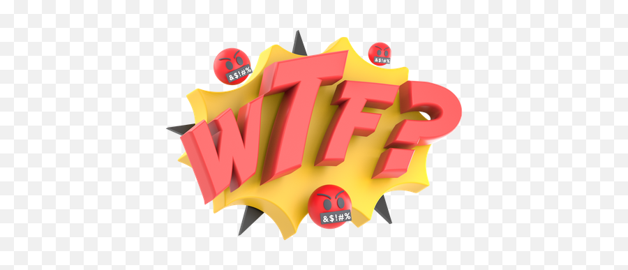 Premium Wtf 3d Illustration Download In Png Obj Or Blend Format - Language,Wtf Icon