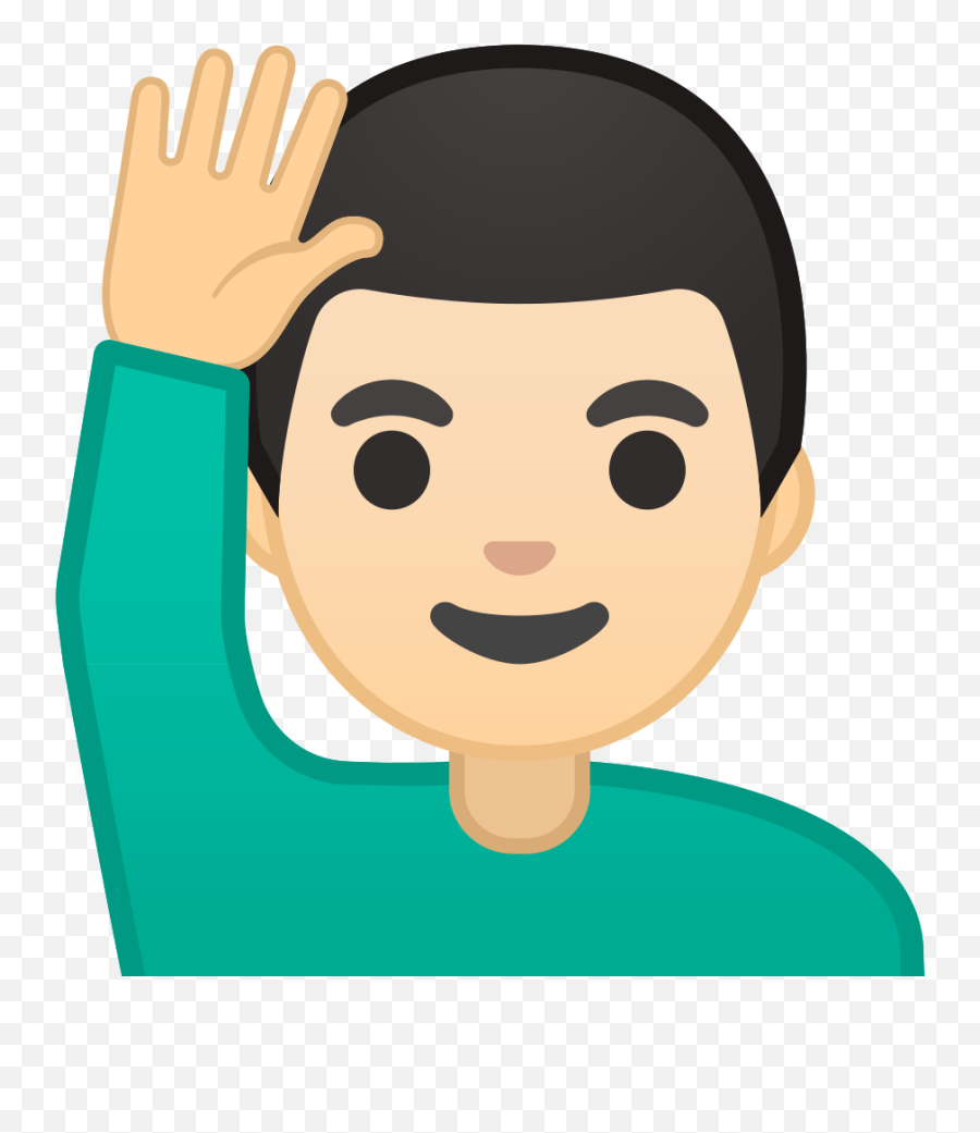 Man Raising Hand Light Skin Tone Icon - Man Raising Hand Raise Hand Emoji Png,Man Png Icon