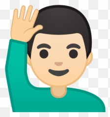 Man Raising Hand Light Skin Tone Icon - Man Raising Hand Raise Hand Emoji Png,Man Png Icon