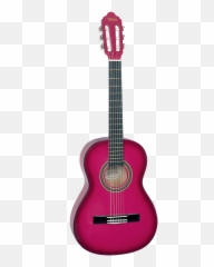 Valencia 100 Series Classical Acoustic Guitar 34 Size Pink Burst - Black png
