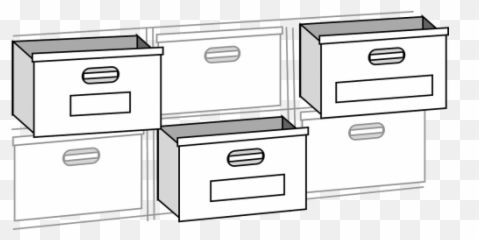 File Cabinetfiling Cabinetsoffice Furniturefile Drawers - Clothes Drawer Black And White Artclip png