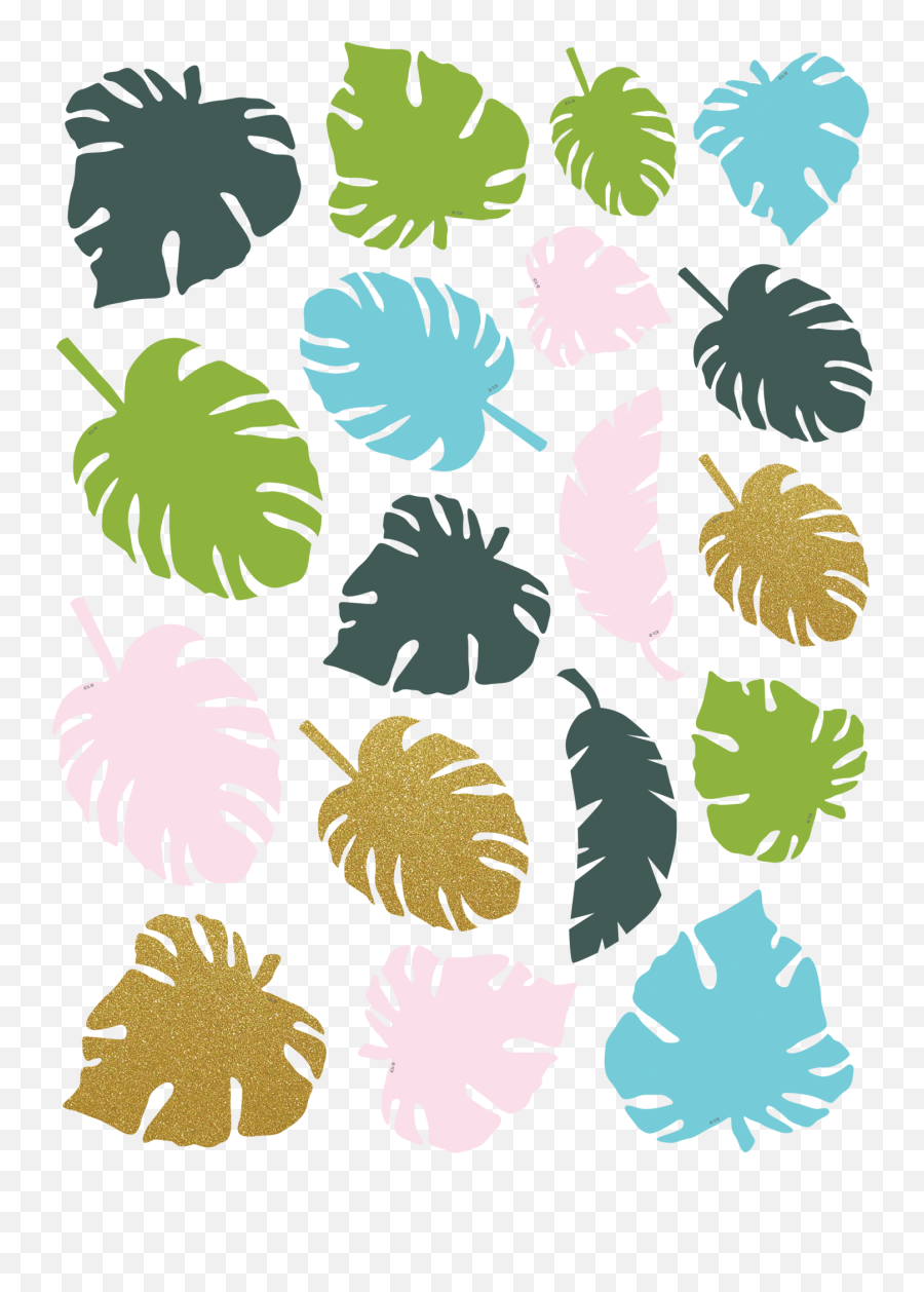 Tropical Palm Leaves Accents - Assorted Sizes Clip Art Png,Palm Leaves Transparent