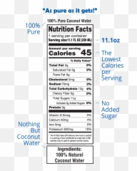 Nutra Coco U2013 100 Pure Coconut Water - Nutrition Facts png
