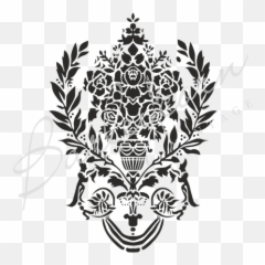 Fs33 Grecian Damask Stencil - Damask Vector Art Designs png