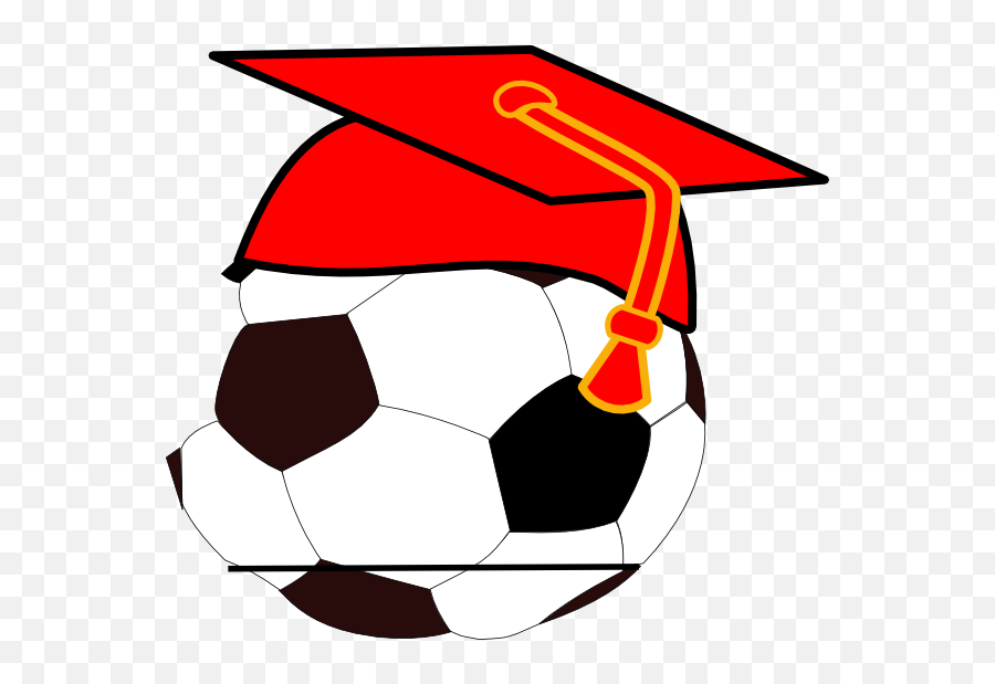 Clipart Skull Soccer - Soccer Ball With Graduation Hat Png Soccer Ball Clip Art,Grad Hat Png