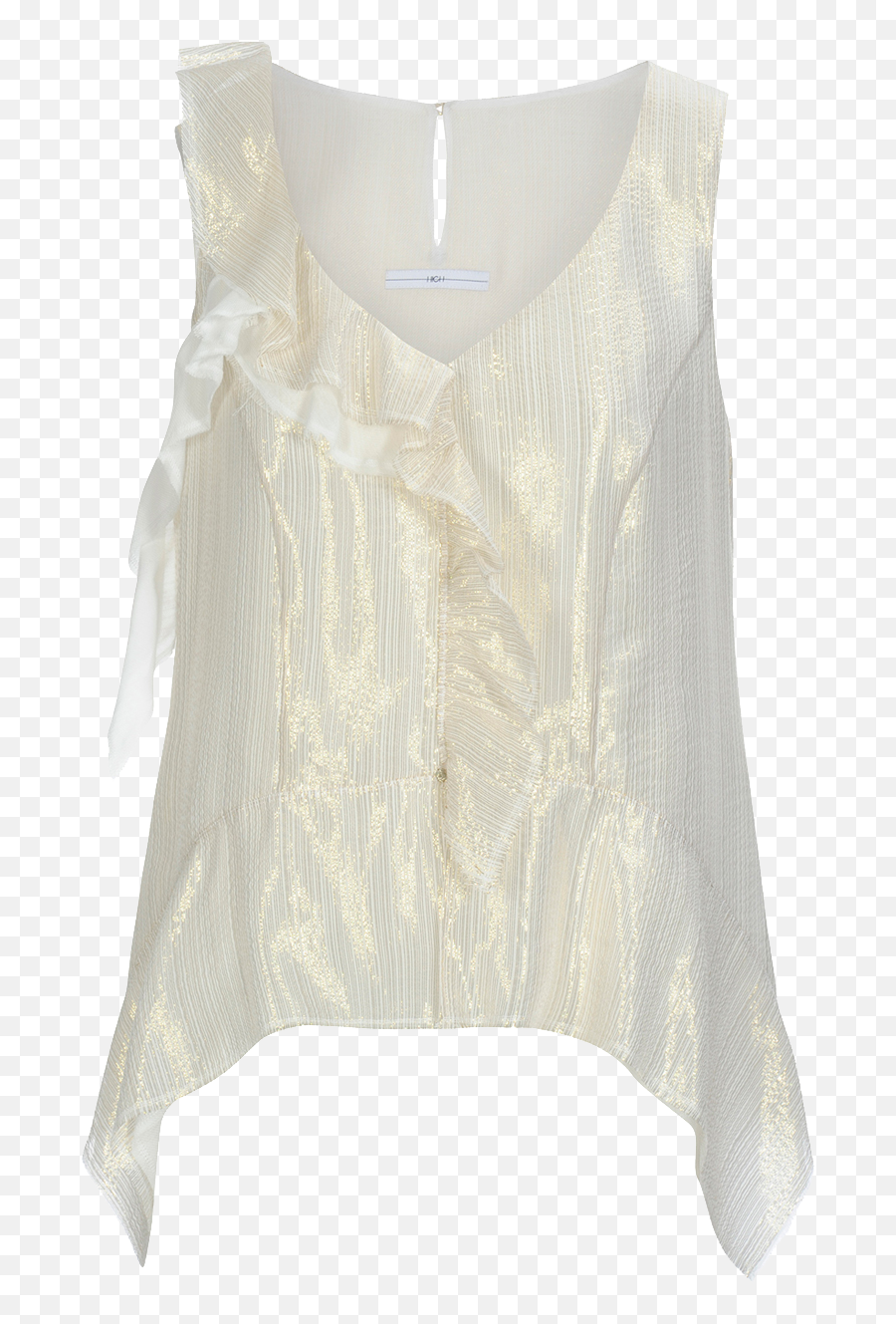 Gleam Cream And Gold Metallic Sleeveless Top - Blouse Png,Gleam Png