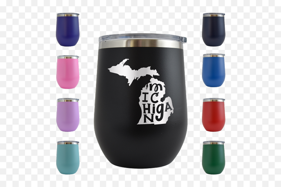Michigan Outline - Engraved 12 Oz Wine Mug Cup Unique Funny Birthday Gift Graduation Gifts For Men Or Women State Design Michigan Outline Upper Peninsula Of Michigan Png,Michigan Outline Png