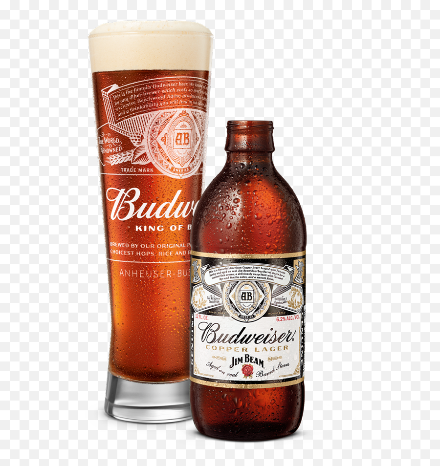 Download Beer Poured In Glass Next To Bottle - Budweiser Png Budweiser,Budweiser Bottle Png