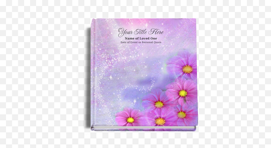 Sparkle Perfect Bind 8x8 Memorial Funeral Guest Book - Garden Cosmos Png,Sparkle Background Png