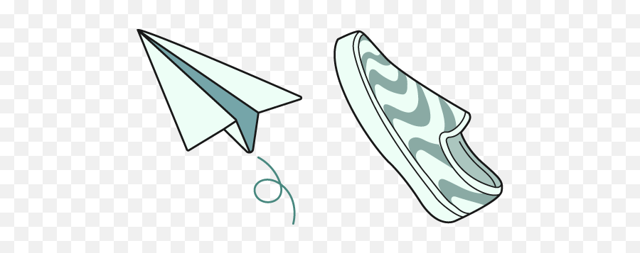 Vsco Girl Paper Plane And Sneaker Cursor U2013 Custom - Clip Art Png,Paper Plane Png
