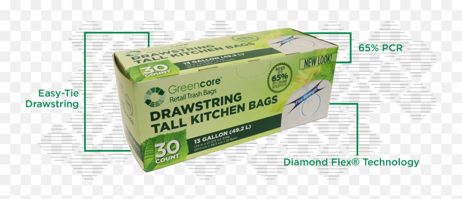 Retail Trash Bags - Greencore Products Carton Png,Trash Bag Png