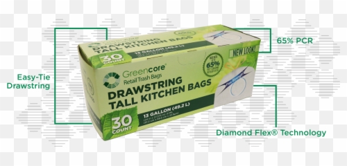 Retail Trash Bags - Greencore Products Carton Png,Trash Bag Png