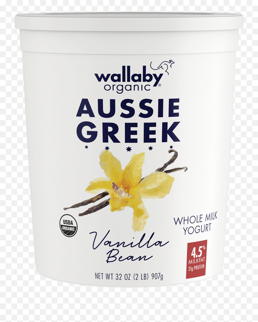 Vanilla Bean Organic Whole Milk Greek Yogurt 32oz - Aussie Greek Png,Vanilla Bean Png