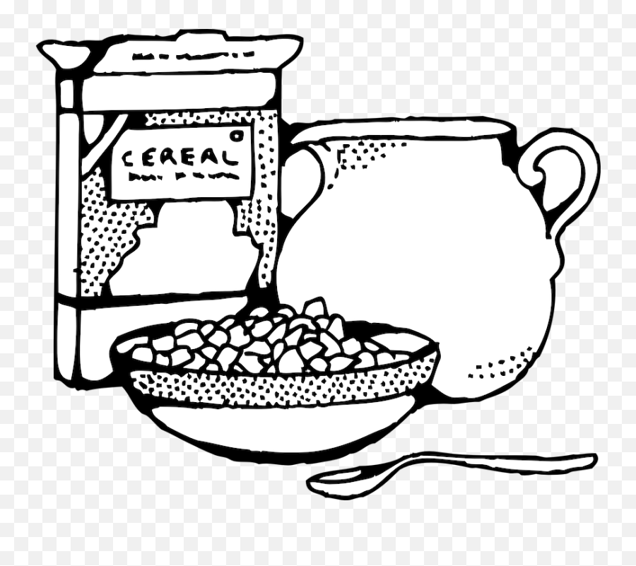 Cereal Breakfast Milk - Breakfast Clipart Black And White Png,Bowl Of Cereal Png